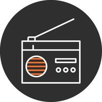 radio blauw gevulde icoon vector