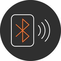 Bluetooth blauw gevulde icoon vector