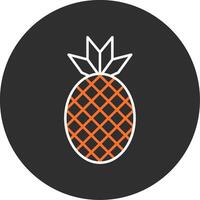 ananas blauw gevulde icoon vector