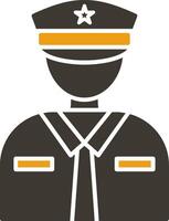 officier glyph twee kleur icoon vector