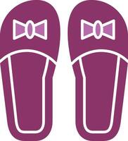 slippers glyph twee kleur icoon vector