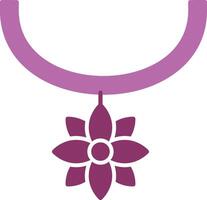 bloem ketting glyph twee kleur icoon vector