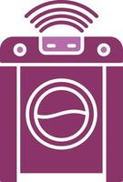 slim het wassen machine glyph twee kleur icoon vector