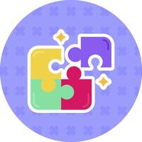 puzzel vlak sticker icoon vector