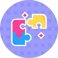 puzzel vlak sticker icoon vector