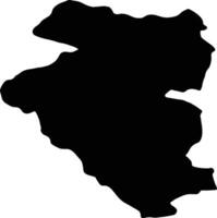 bulgan Mongolië silhouet kaart vector