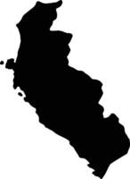 ica Peru silhouet kaart vector