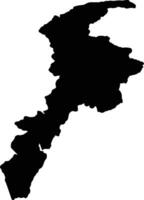 k p Pakistan silhouet kaart vector