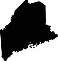 Maine Verenigde staten van Amerika silhouet kaart vector