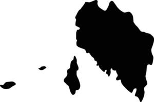 satun Thailand silhouet kaart vector