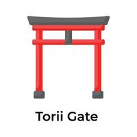 torii poort vector ontwerp in modern stijl geïsoleerd Aan wit achtergrond