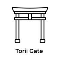 torii poort vector ontwerp in modern stijl geïsoleerd Aan wit achtergrond