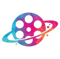 planeet film vector logo ontwerp.