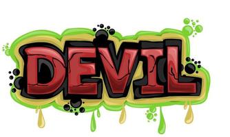 duivel die graffitiontwerp op een witte achtergrond schrijft vector
