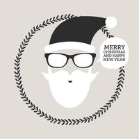 hipster kerstman. wenskaart of uitnodiging op Kerstmis, Nieuwjaar. vector