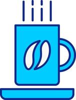 koffie mok blauw gevulde icoon vector