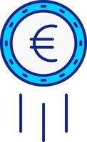euro teken blauw gevulde icoon vector