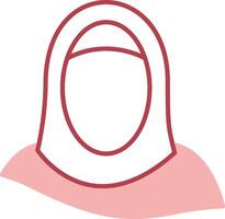 hijab solide twee kleur icoon vector