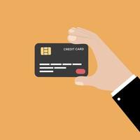 hand met creditcard. vector