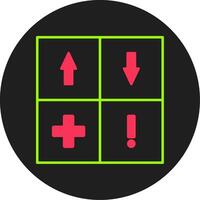 swot analyse glyph cirkel icoon vector