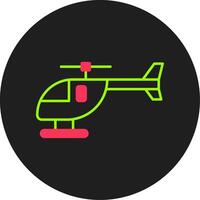 helikopter glyph cirkel icoon vector