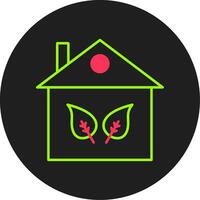 eco huis glyph cirkel icoon vector