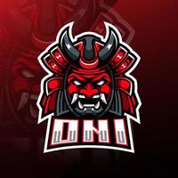 oni esport mascotte logo ontwerp vector