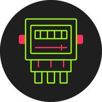 elektrisch meter glyph cirkel icoon vector