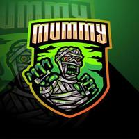 mummie esport mascotte logo ontwerp vector