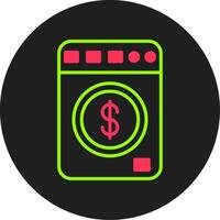 geld witwassen glyph cirkel icoon vector