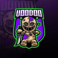 voodoo esport mascotte logo ontwerp vector