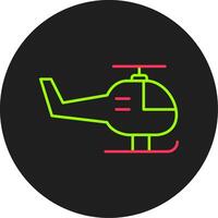 helikopter glyph cirkel icoon vector