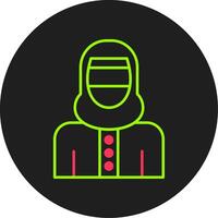 vrouw met Niqab glyph cirkel icoon vector