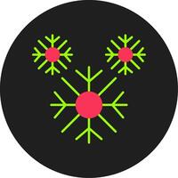 sneeuwvlok glyph cirkel icoon vector