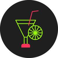 cocktail glyph cirkel icoon vector