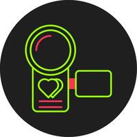 video camera glyph cirkel icoon vector