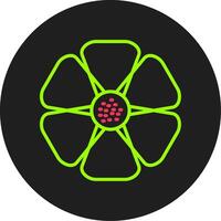 hibiscus glyph cirkel icoon vector