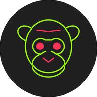 gorilla glyph cirkel icoon vector