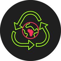 recycle glyph cirkel icoon vector