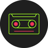 cassette glyph cirkel icoon vector