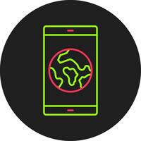 smartphone glyph cirkel icoon vector