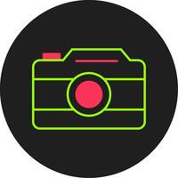 foto camera glyph cirkel icoon vector