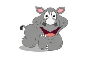 schattige neushoorn dier cartoon illustratie vector