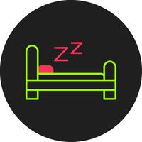 bed glyph cirkel icoon vector