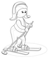 vectorafbeelding van een gestileerde afbeelding van een jonge sportieve man op ski's vector