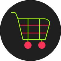 boodschappen doen kar glyph cirkel icoon vector