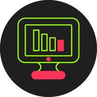 bar tabel glyph cirkel icoon vector