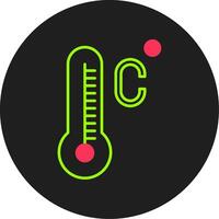 Celsius glyph cirkel icoon vector