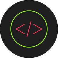 codering glyph cirkel icoon vector