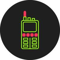 walkie talkie glyph cirkel icoon vector